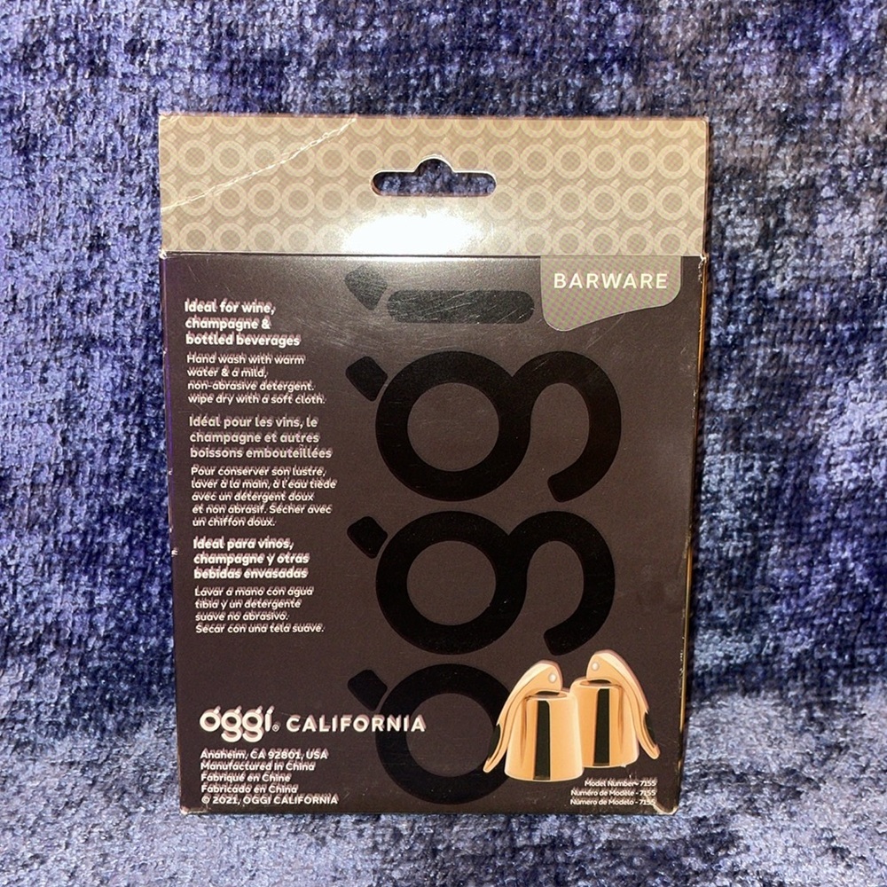 NIB Oggi Copper Plated Bottle Stoppers Set - Picture 2 of 4